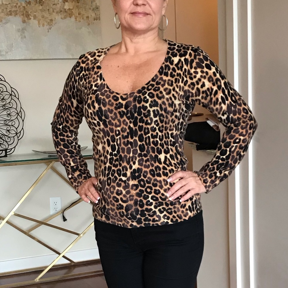Express-Cheetah Print Sweater